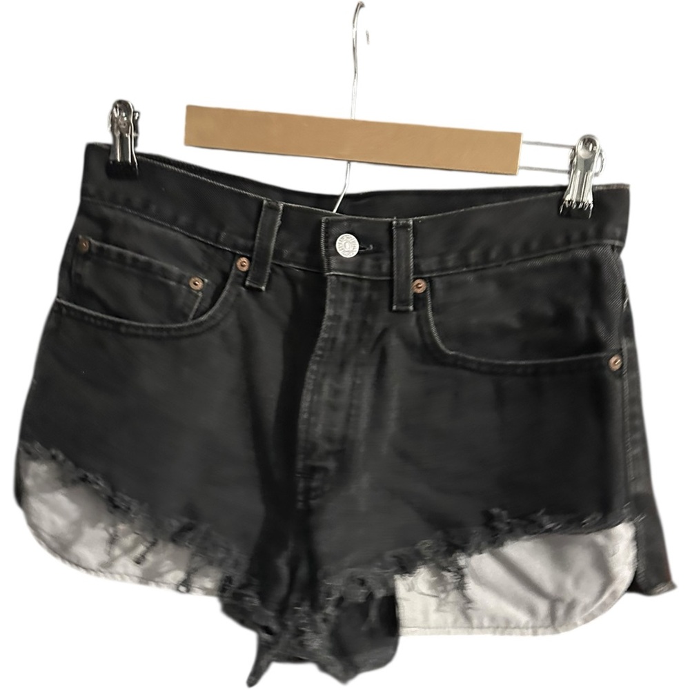 Levis 505 Cut Out Shorts Black Size 31